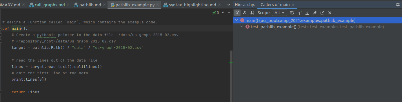 Call graphs - UCI Bootcamp 2021: Python for Data Science